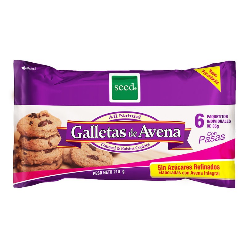 GALLETAS AVENAS PASAS 6 X 35GR